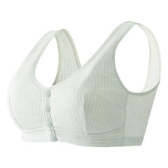 Cotton front button wire free bra