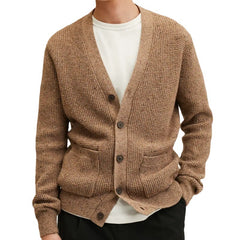 Men's V-neck Thickened Cardigan Sweater
