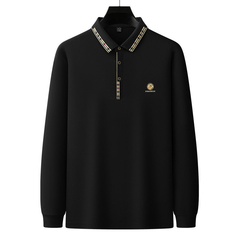 Men's Embroidered Lapel Casual Polo Shirt