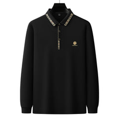 Men's Embroidered Lapel Casual Polo Shirt