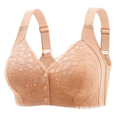 Front buttoned thin large size comfortable non-wired bra