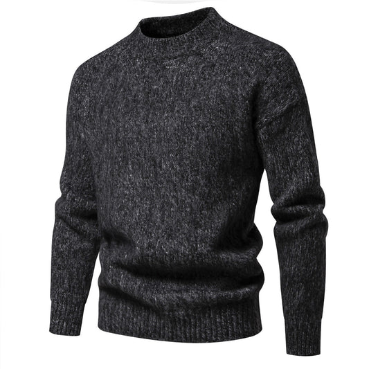 Men's Solid Color Simple Round Neck Casual Bottoming Sweater