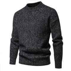 Men's Solid Color Simple Round Neck Casual Bottoming Sweater