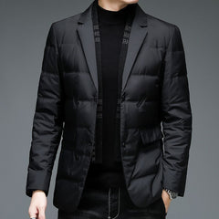 White duck down stylish detachable scarf collar coat