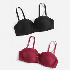 Ladies Butterfly Embroidered Anti-slip Fashion Bra