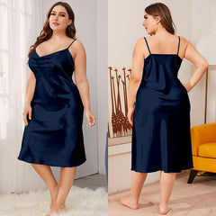 Ladies Loose Plus Size Suspender Nightdress Home Wear