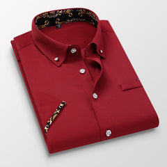 2023 Men's Casual Printed Fashion Business Slim Shirt