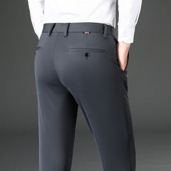 Men's High Elastic Straight Business Casual Trousers
