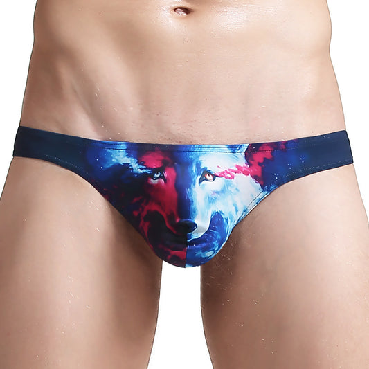 Sexy low waist printed U-pouch thong