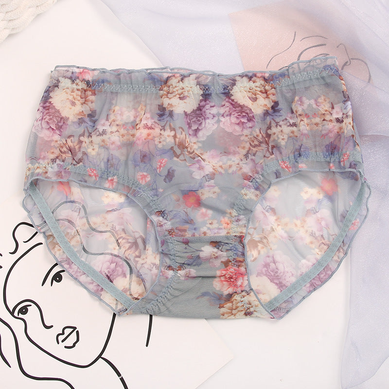 Breathable Mesh Lace Plus Size Briefs