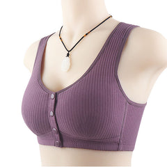 Front Button No Steel Ring Thin Breathable Bra