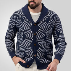 Men's Jacquard Knitted Cardigan Sweater