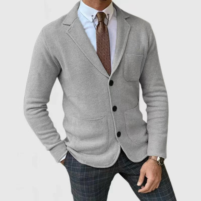 Men's Business Casual Knitted Sweater Jacket