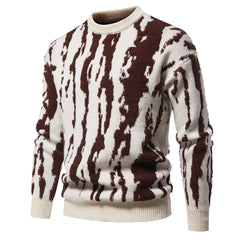 Men's Fashion Printed Casual All-match Round Neck Pullover Sweater