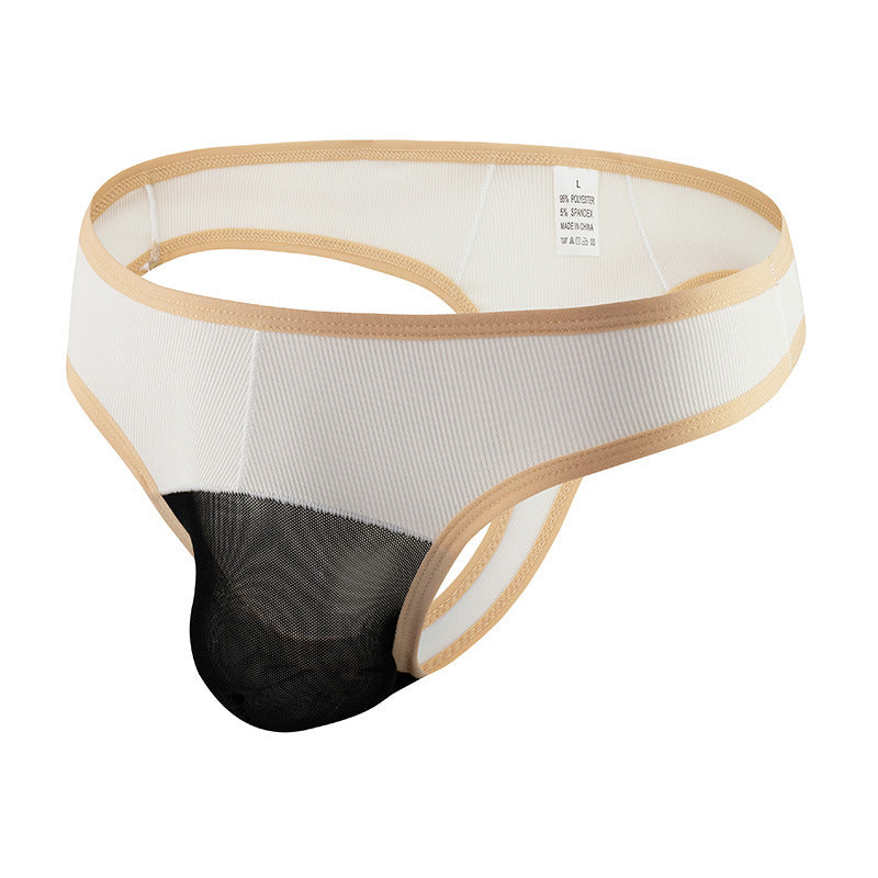 Ice silk  color matching mesh breathable thong