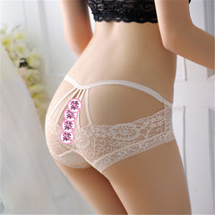 Sexy Lace Transparent Mesh Low Waist Briefs