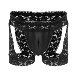 Men's Lace Sexy Suspenders Transparent Thong
