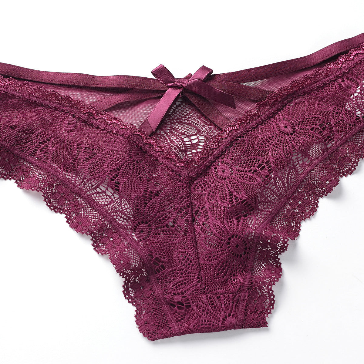 Sexy bow romantic lace panties