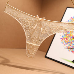 Lace Sexy Mesh Seamless Low-waist Transparent Thong