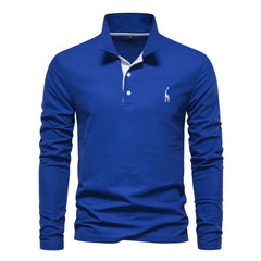Spring New Lapel Men's Cotton Embroidered POLO Shirt