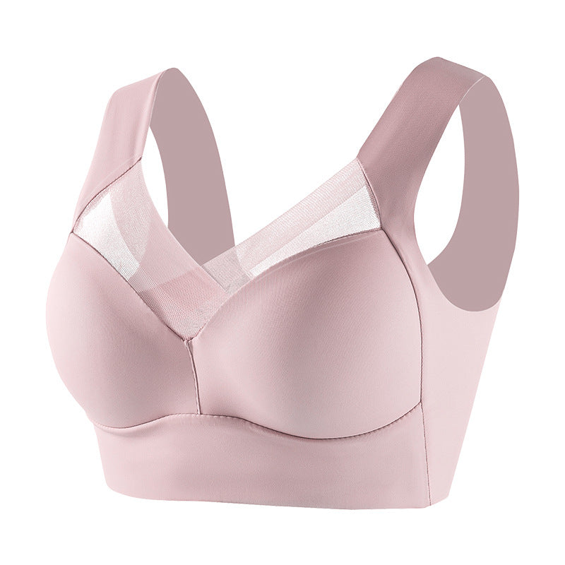 Plus size wireless lace push up bra