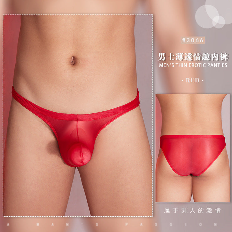 Men's New Sexy Thin Breathable Low Waist High Elastic Comfortable Thong