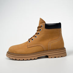 Men's High Top Thick Sole Genuine Leather Casual Martin Boots