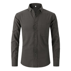 Men's Cotton and Linen Business Slim Shirt