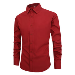 Men's Solid Color Warm Casual Simple Business Shirt