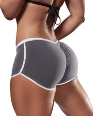 Low-waist Stretchy Slim-fit Sexy Letter Print Pleated Shorts
