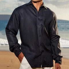 Men's Solid Color Breathable and Comfortable Business Casual Long-sleeved Shirt
