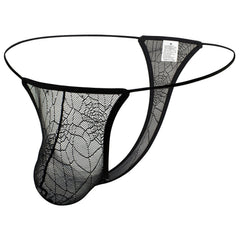 Men's Lace Spider Web Jacquard Pouch Thong