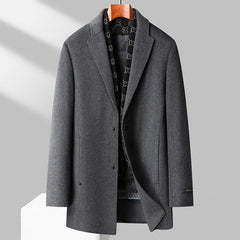 Scarf Style White Goose Down Lining Thickened Double-sided Woolen Coat