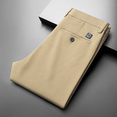 Straight cotton solid color casual pants