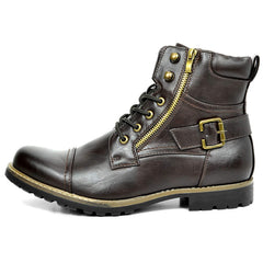 Men's Metal Double Zipper Martin Boots