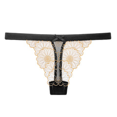 Daisy Jacquard Breathable Mesh Low-Rise Seamless Sexy Thong
