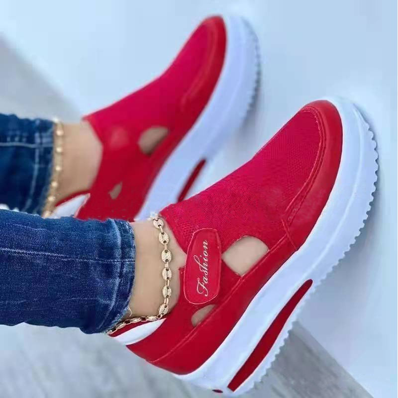 New light color matching Velcro thick-soled transparent shoes