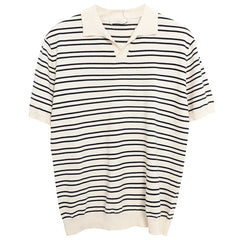 2023 Men’s Versatile Simple Fashionable Lapel Striped Polo Shirt
