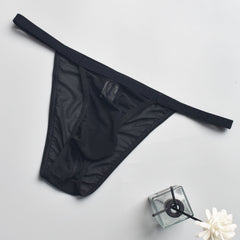 Men's Sexy Low Waist Breathable See-through Mesh Briefs