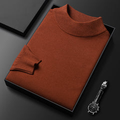 Men's Slim Fit Solid Color Half Turtle Collar Pullover Sweater