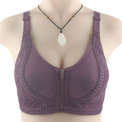Zip Front Wireless Adjustable Strap Bra