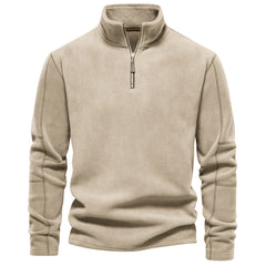 Men's Stand-up Collar Half-zip Long-sleeved Trendy Versatile Top