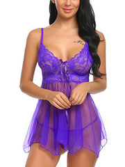 Lace See-through Front Slit Sexy Lingerie