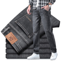 Men's High-end Loose Straight Casual Large Size Versatile Stretch Jeans
