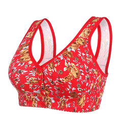 New Printed Front Button Soft Cotton Size Wireless Bra