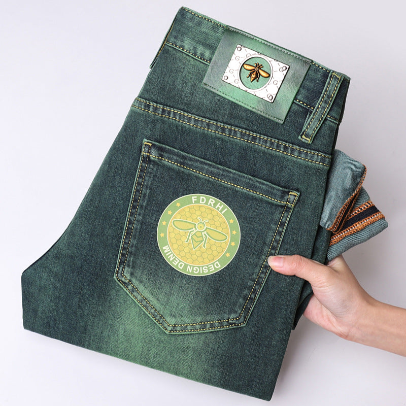 New Stretch Cotton Printed Jeans