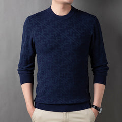 Fashion round neck knitted jacquard casual sweater
