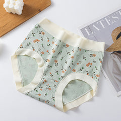 [ 5PCS ] Cotton high waist breathable high elastic printed panties