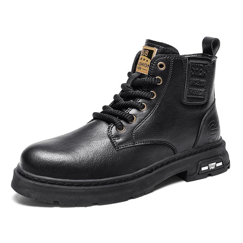 Men's Winter Plush Genuine Leather Martin Boots