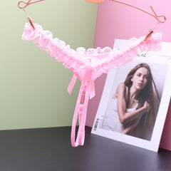 Sexy Low-waist Open Lace Transparent Mesh Thong